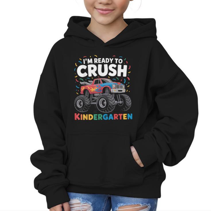 I'm Ready To Crush Kindergarten Monster Truck Back To School Graphic Kid Hoodie