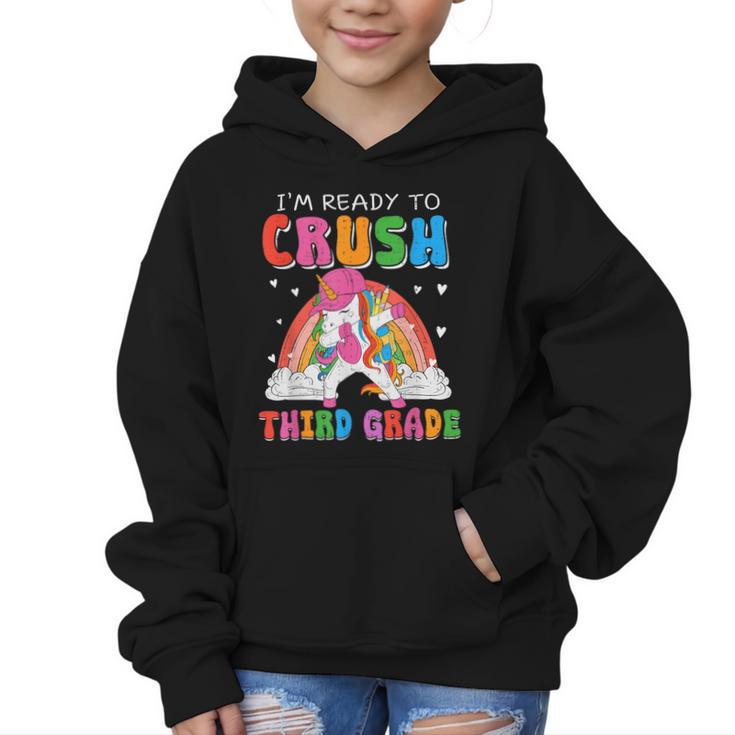 I'm Ready To Crush Third Grade Unicorn Back To School Girls Graphic Kid Hoodie