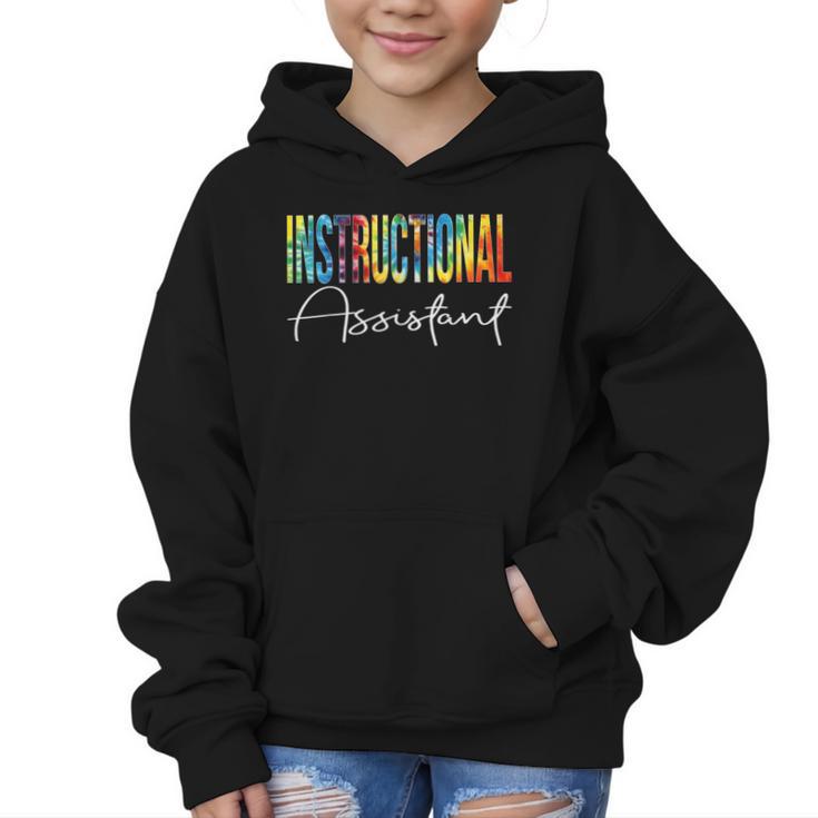 Instructional Assistant Tie Dye Back To School For Work Graphic Kid Hoodie