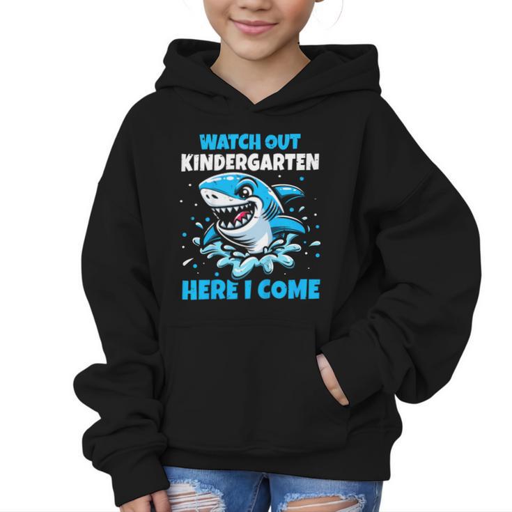 Kids Back To School Watch Out Kindergarten Here I Come Shark Boys Graphic Kid Hoodie