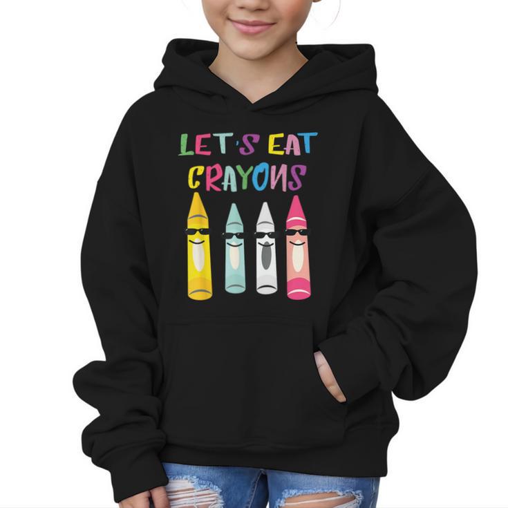 Kindergarten Back To School Crayons Let's Eat Crayon Graphic Kid Hoodie