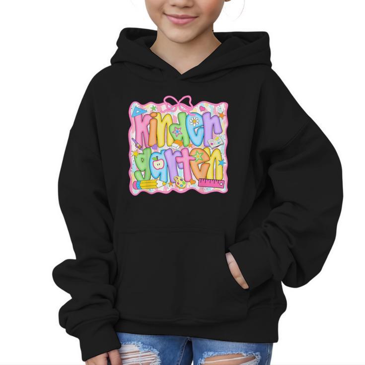 Kindergarten Coquette Bow Back To School Kinder Girl Kids Graphic Kid Hoodie