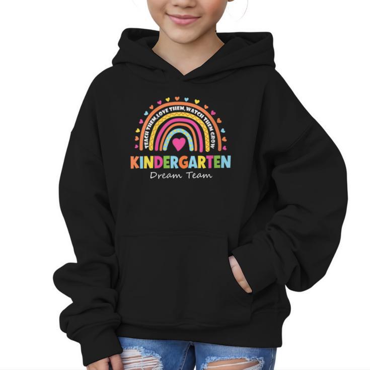 Kindergarten Dream Team Rainbow Welcome Back To School Graphic Kid Hoodie