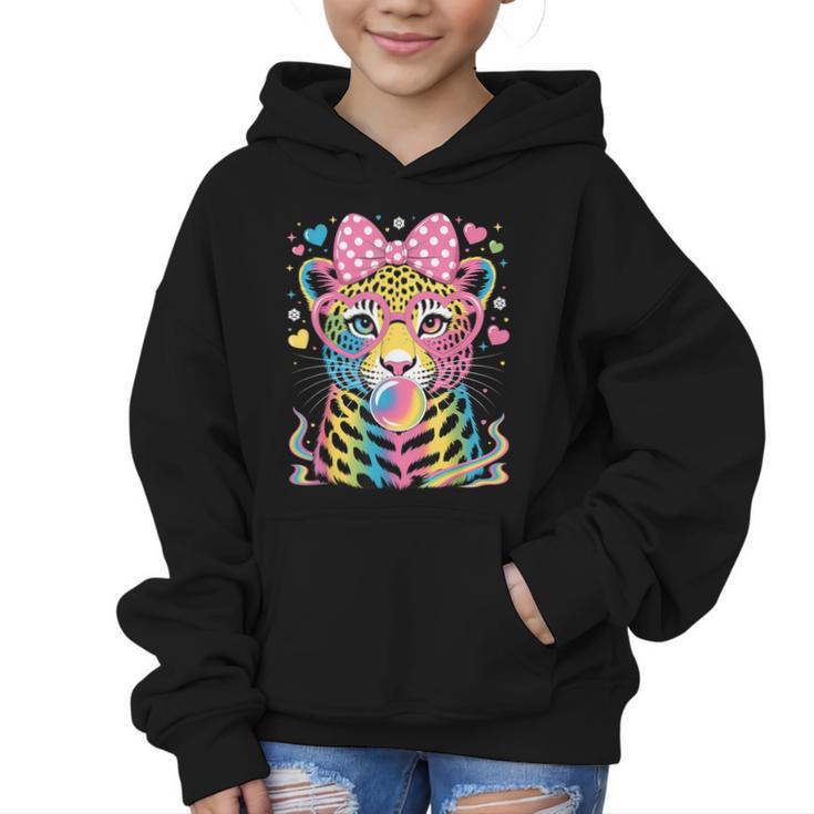 Leopard Glasses Blowing Bubble Gum Back To School Kids Graphic Kid Hoodie