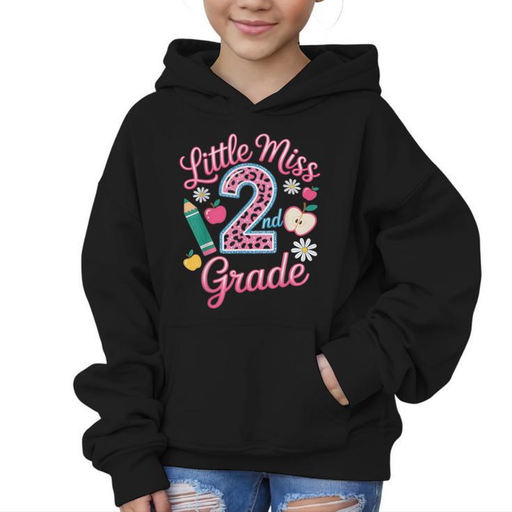 Little Miss 2nd Grade Grader Girls 1st Day Back To School Graphic Kid Hoodie