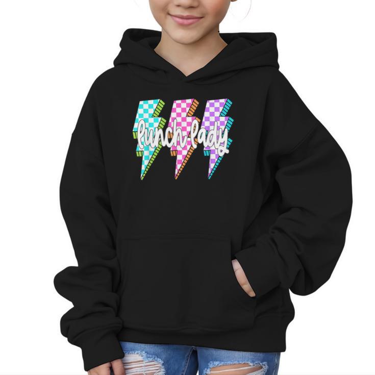 Lunch Lady Back To School Checkered First Day Of School Graphic Kid Hoodie