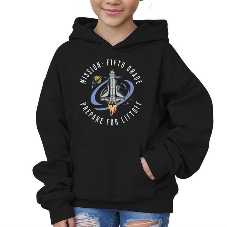 Mission Fifth Grade Space Rocket Back To School VI Graphic Kid Hoodie