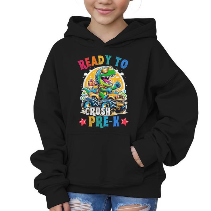 Monster Truck Dinosaur Boys Back To School Crush Pre-k Kids Graphic Kid Hoodie