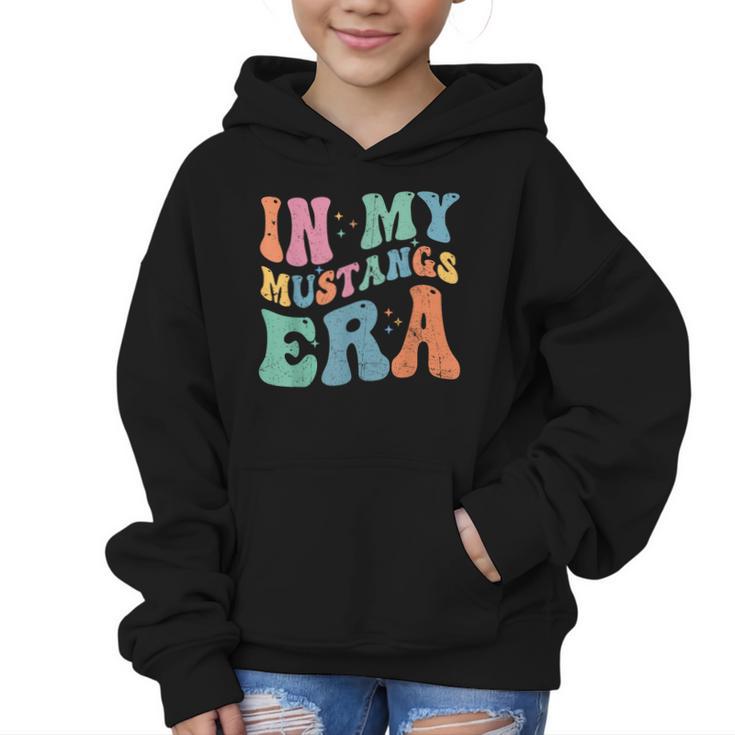 In My Mustangs Era Back To School Spirit Game Retro Groovy Graphic Kid Hoodie