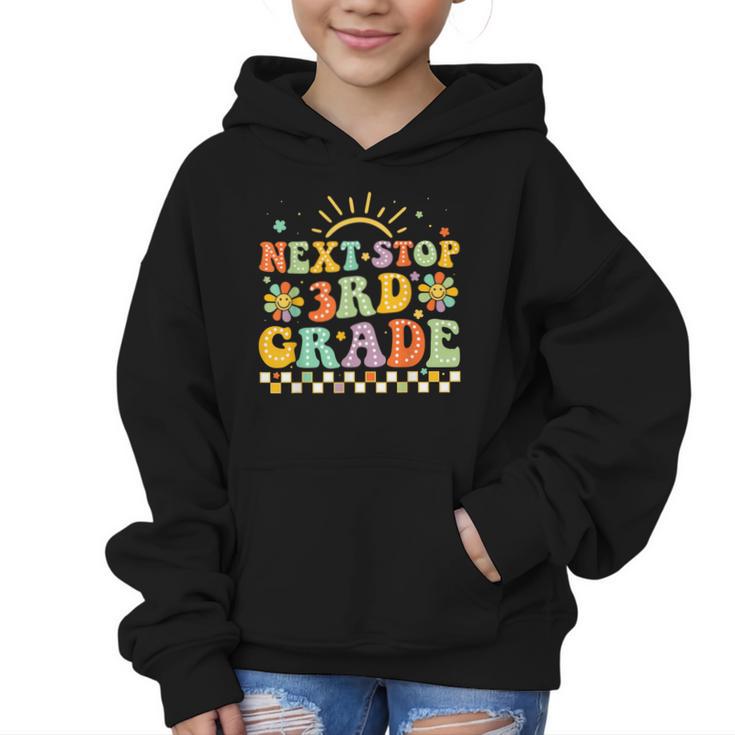 Next Stop 3rd Grade Groovy Retro Third Grade Back To School Graphic Kid Hoodie