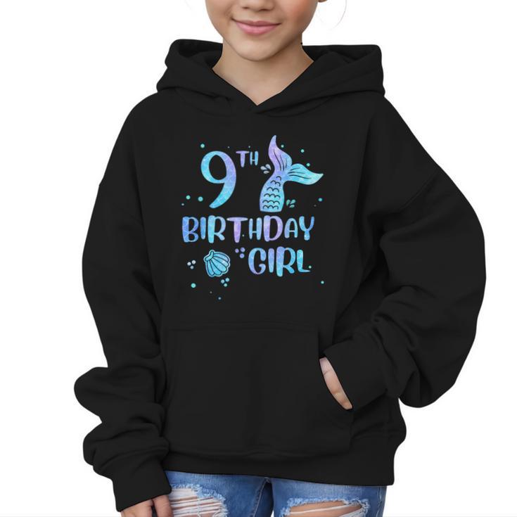 Ninth Birthday Girl Mermaid 9th Toddler's Back To School Graphic Kid Hoodie