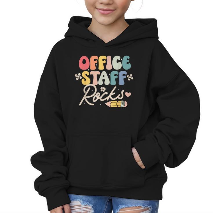 Office Staff Rocks Back To School Secretary Administrative Graphic Kid Hoodie