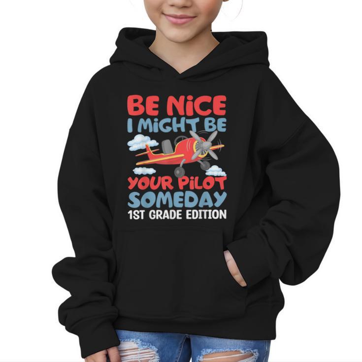 I Might Be Your Pilot First Day Back To School 1st Grade Graphic Kid Hoodie