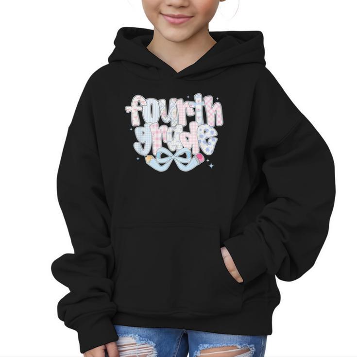 Preppy Fourth Grade Back To School Coquette 4th Grade Graphic Kid Hoodie