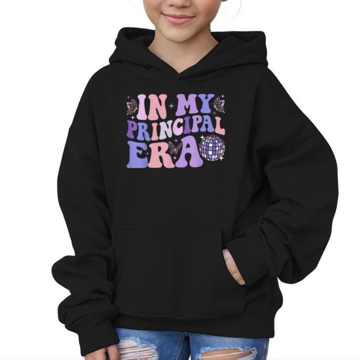 In My Principal Era Groovy School Principal Back To School Graphic Kid Hoodie In My Principal Era Groovy School Principal Back To School Graphic Kid Hoodie