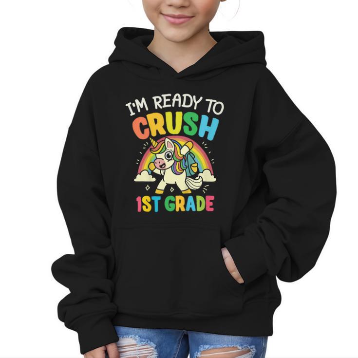 Ready For 1st Grade Unicorn First Day Back To School Student Graphic Kid Hoodie
