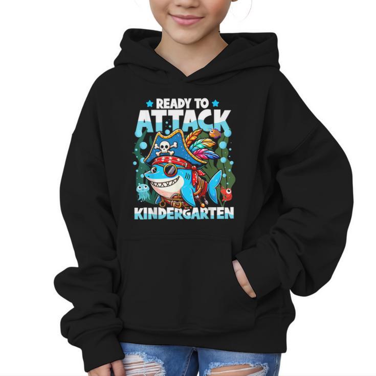 Ready To Attack Kindergarten Pirate Shark Back To School Graphic Kid Hoodie