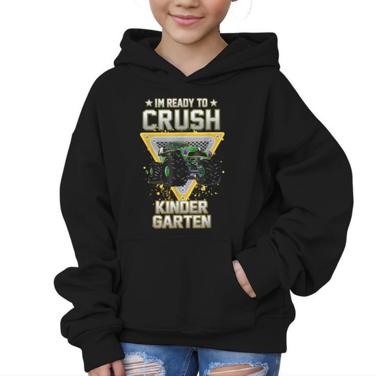 Ready To Crush Kindergarten Monster Truck Boy Back To School Graphic Kid Hoodie