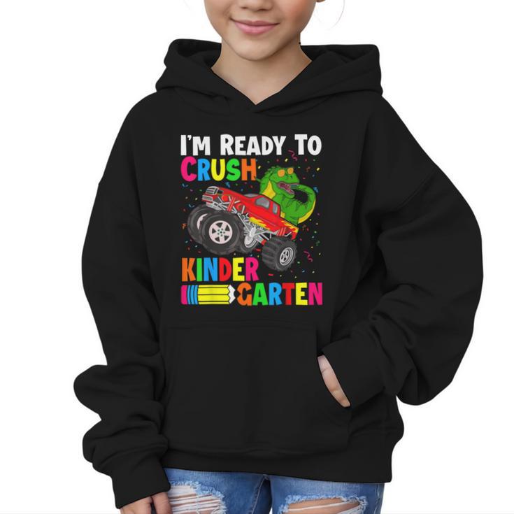 Ready To Crush Kindergarten T-Rex Back To School Boys Graphic Kid Hoodie