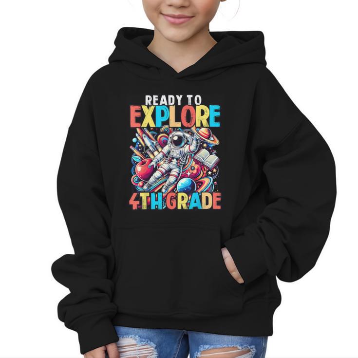Ready To Explore 4th Grade Boys Astronaut Back To School Graphic Kid Hoodie