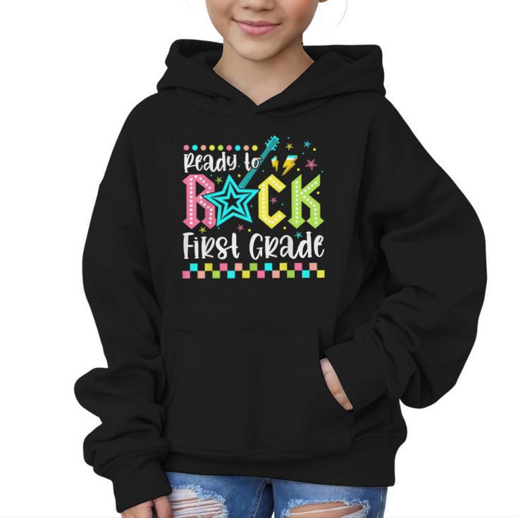 Ready To Rock First Grade Back To School 1st Grade Boys Kids Graphic Kid Hoodie
