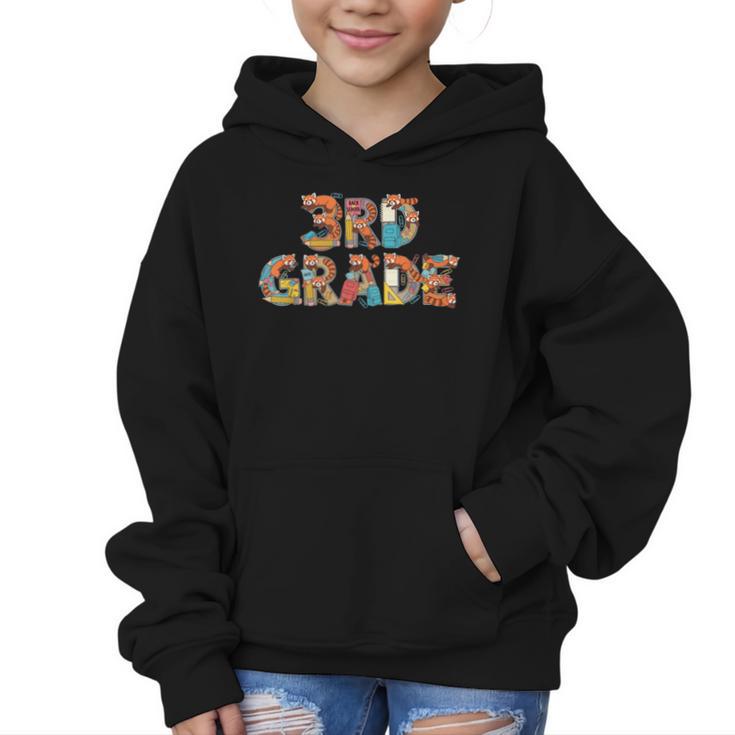 Red Panda Third Grade Back To School Kids Boys Girls Graphic Kid Hoodie