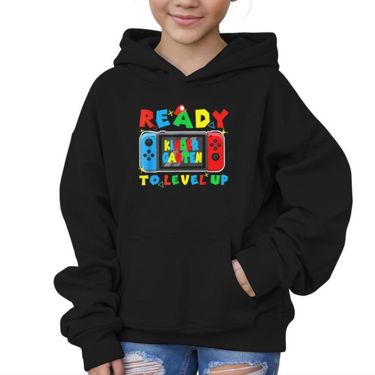 Retro Back To School Kindergarten Ready To Level Up Gamer Graphic Kid Hoodie