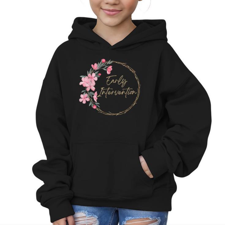 Retro Floral Early Intervention Specialist Back To School Graphic Kid Hoodie