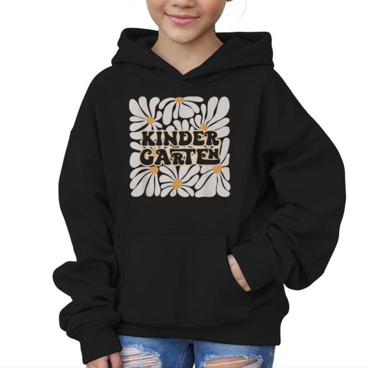 Retro Flower Power Squared Kindergarten Back To School Graphic Kid Hoodie