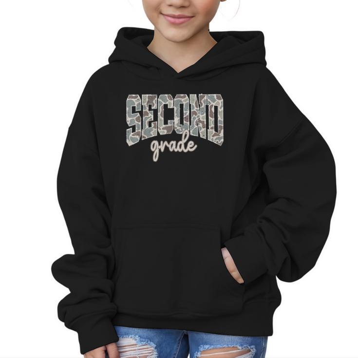 Retro Second Grade Back To School Boy Old Camo 2nd Grade Kid Graphic Kid Hoodie