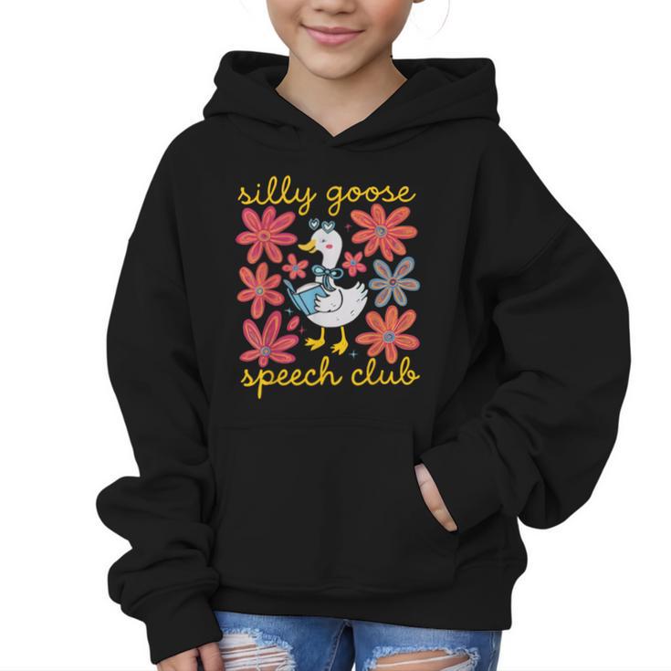 Retro Silly Goose Speech Therapy SLP Back To School Graphic Kid Hoodie