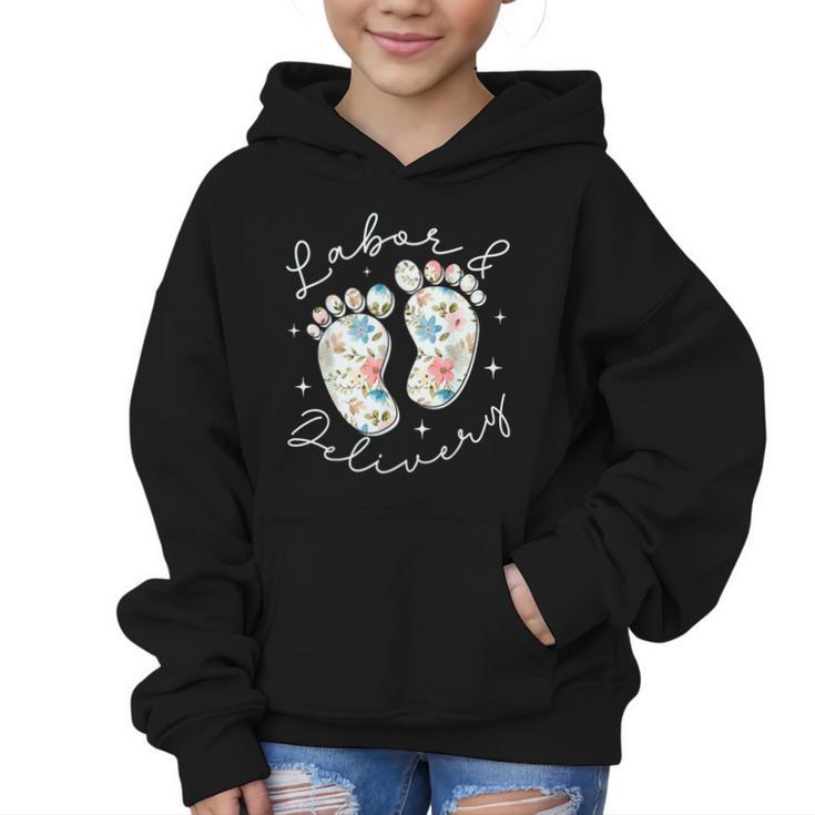 Retro Wildflowers Labor And Delivery Nurse Back To School Graphic Kid Hoodie