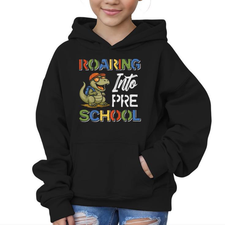 Roaring Into Preschool First Day Back To School Students Graphic Kid Hoodie