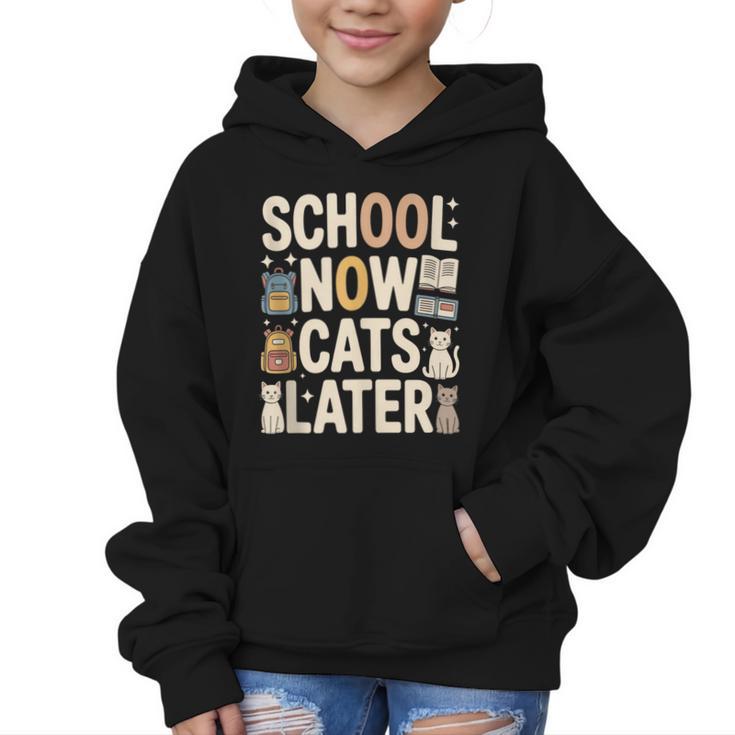 School Now Cats Later Back To School Graphic Kid Hoodie