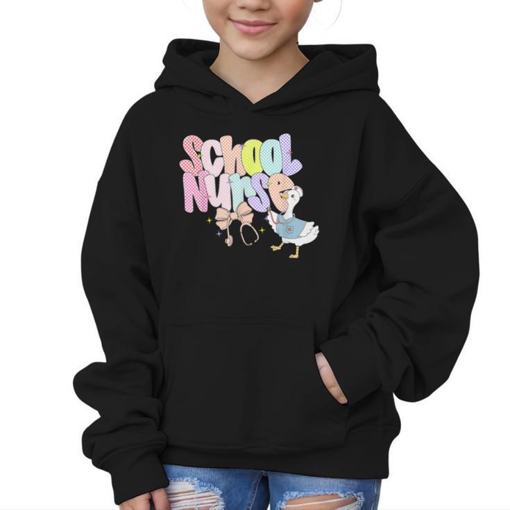 School Nurse Back To School Silly School Nurse Goose Graphic Kid Hoodie