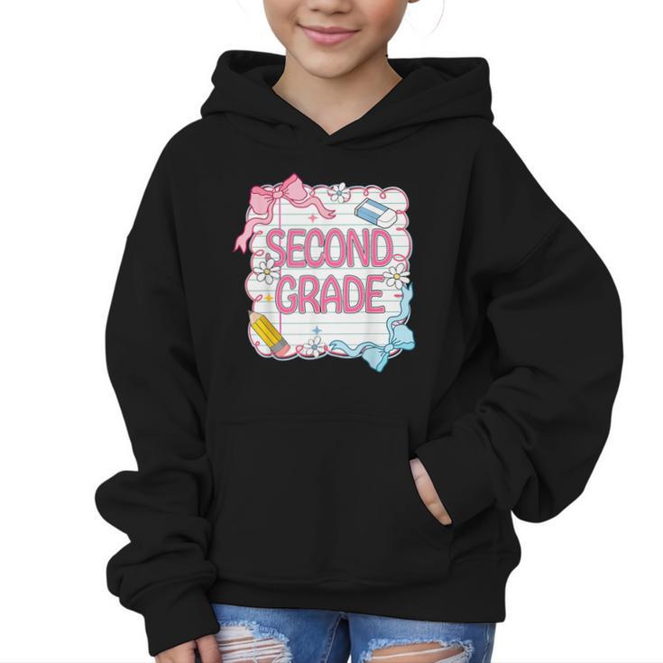 Second Grade Girls Kids Back To School Girls Coquette Bows Graphic Kid Hoodie