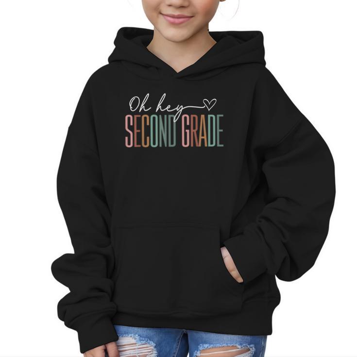 Second Grade Oh Hey Retro Back To School 2nd Grade Graphic Kid Hoodie