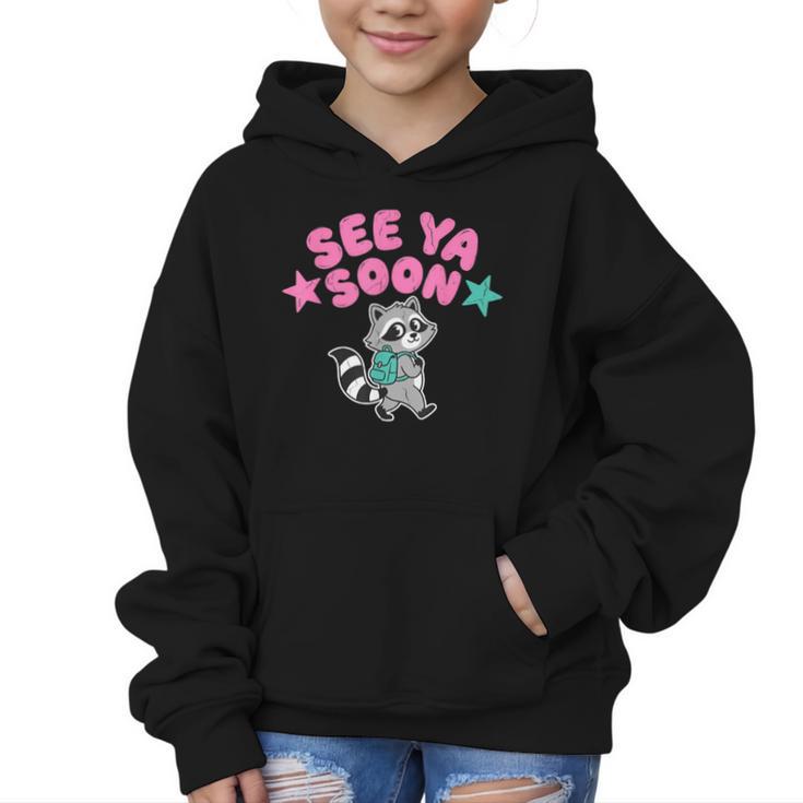 See Ya Soon Summer Cute Raccoon Back To School Kids Student Graphic Kid Hoodie