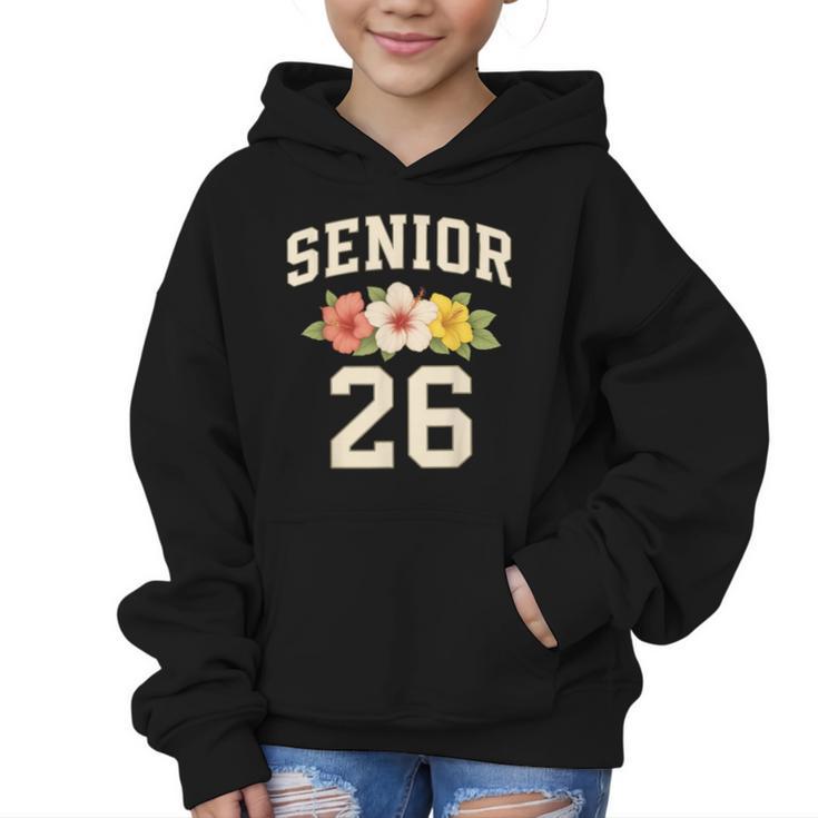 Senior Class Of 2026 Hibiscus Floral Girls Back To School Graphic Kid Hoodie