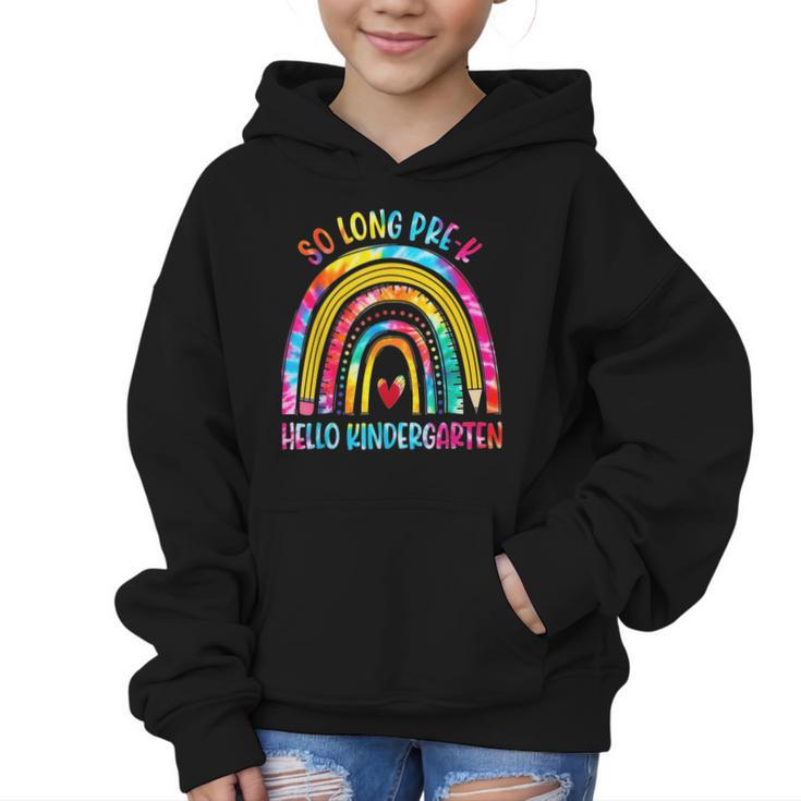 So Long Pre-K Hello Kindergarten Rainbow Back To School Graphic Kid Hoodie