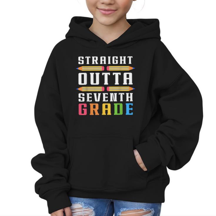 Straight Outta Seventh Grade Graduation Fun Back To School Graphic Kid Hoodie