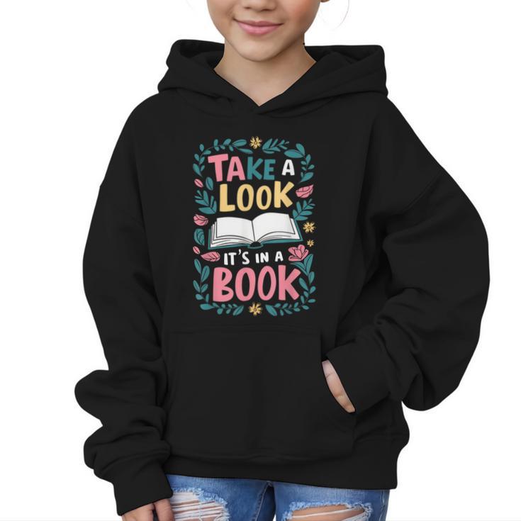 Student Take a Look It's In a Book Back To School Graphic Graphic Kid Hoodie
