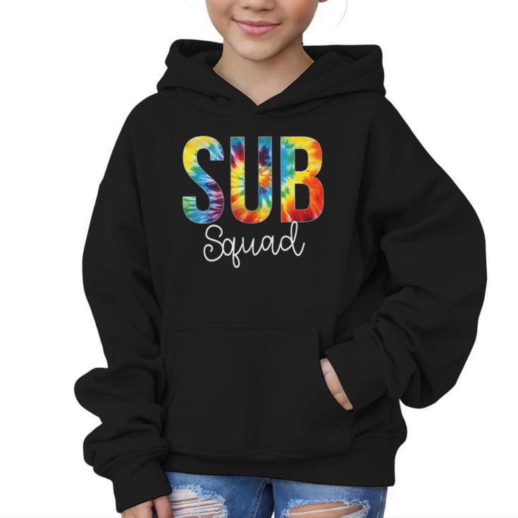 Sub Squad For Work Tie Dye Back To School Appreciation Day Graphic Kid Hoodie