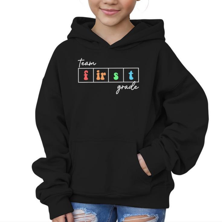 Team First Grade Back To School First Day Of 1st Grade Cute Graphic Kid Hoodie