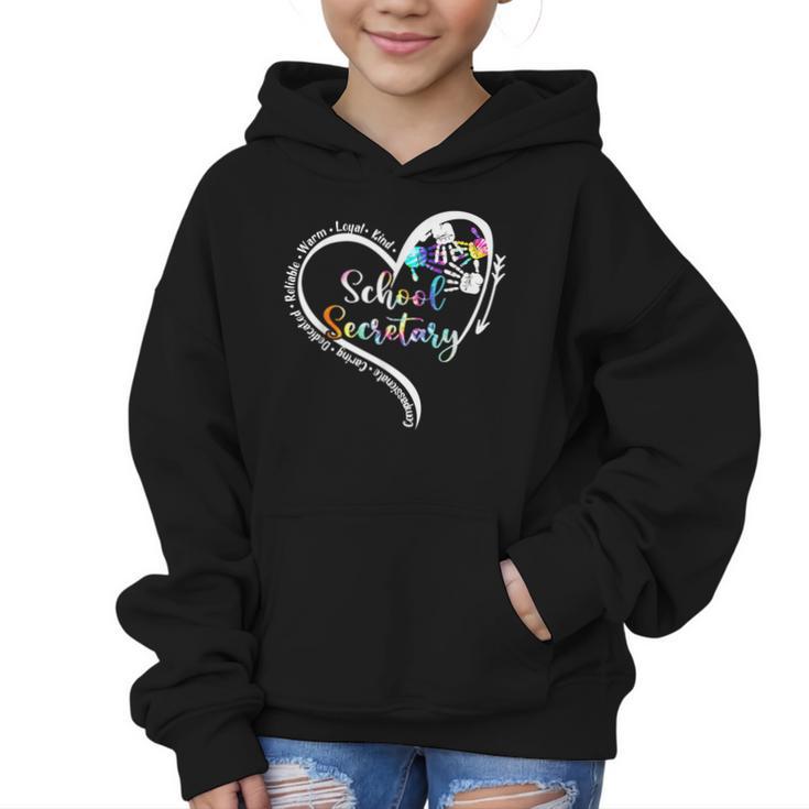 Tie Dye Heart School Secretary Life Tee Cute Back To School Graphic Kid Hoodie