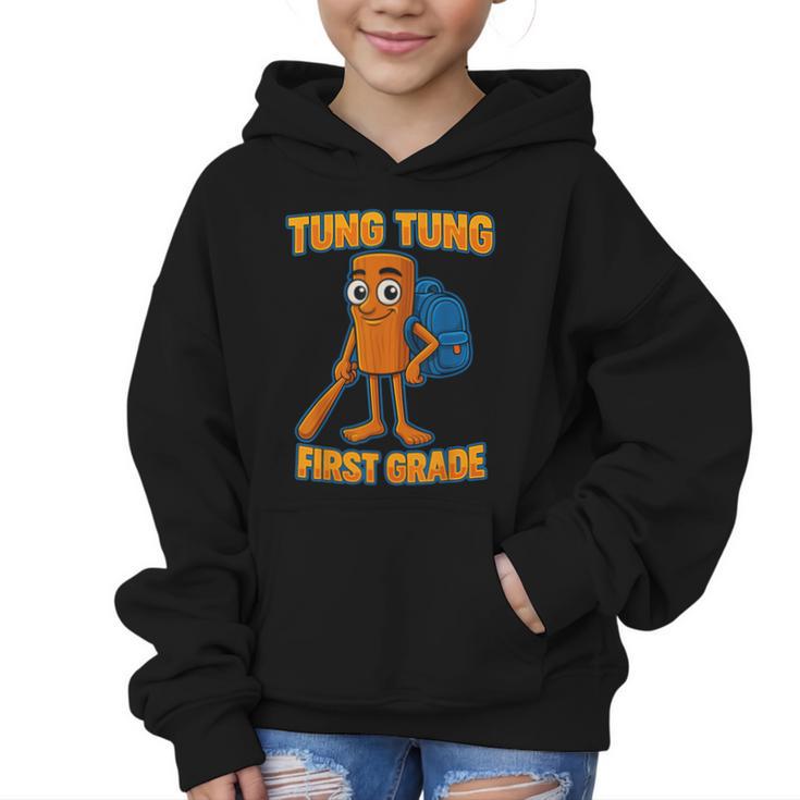 Tung Tung Sahur First Grade Italian Brainrot Back To School Graphic Kid Hoodie