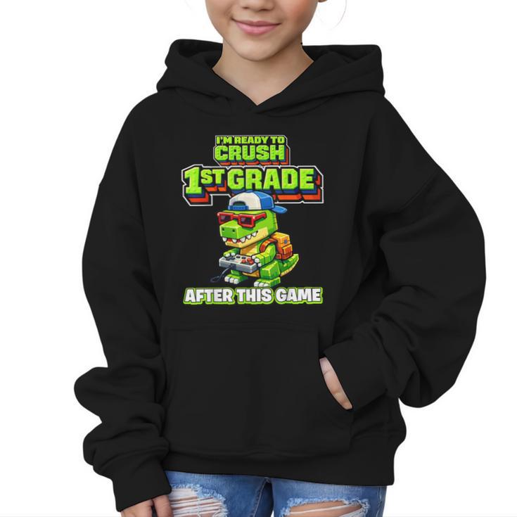 Video Game T Rex Dinosaur 1st Grade Back To School Boy Graphic Kid Hoodie