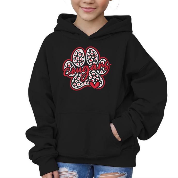 Vintage Cougars School Sports Team Spirit Back To School Graphic Kid Hoodie