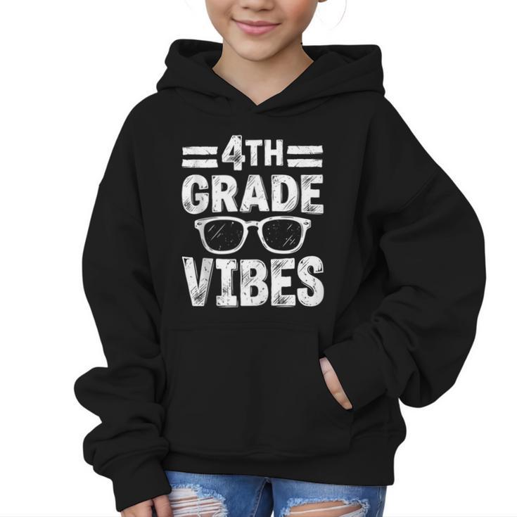 Vintage Fourth 4TH Grade Vibes Back To School First Day Kids Graphic Kid Hoodie
