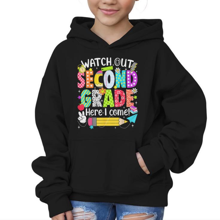 Watch Out Second Grade Here I Come Back To School Boys Girls Graphic Kid Hoodie